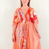 Maxi jurk met print oranje