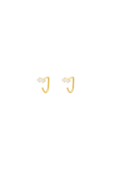 Gouden Zirkonia knopjes oorbellen